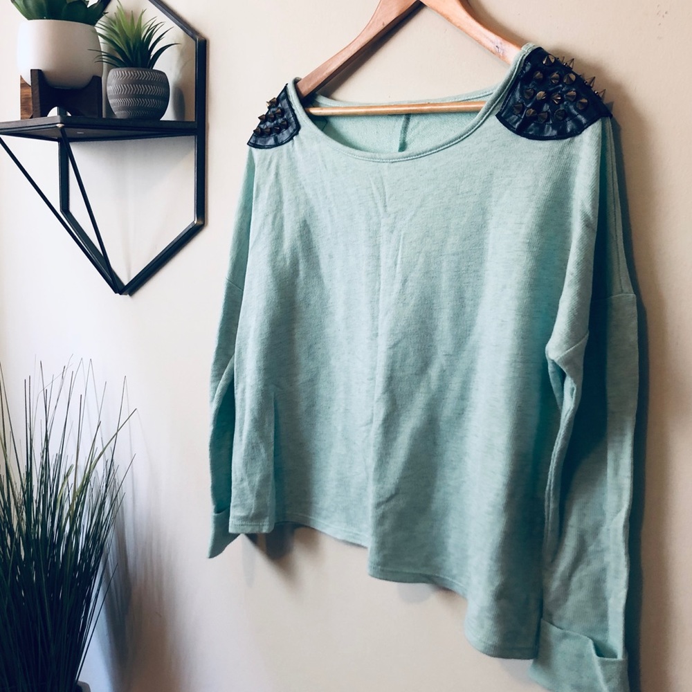 Tiffany Blue Studded Long Sleeve